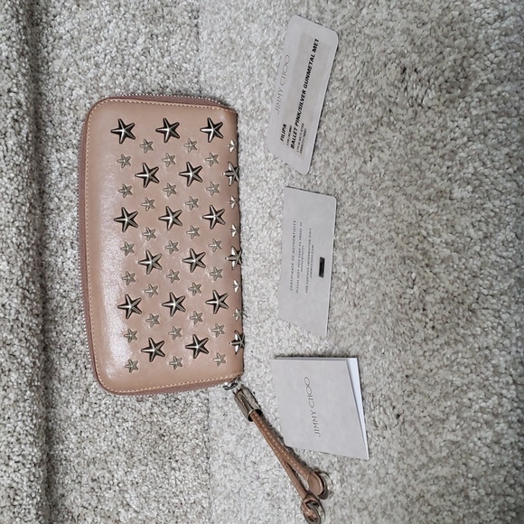 Jimmy Choo ballet pink and silver gunmetal zip wallet Authentic - Picture 10 of 10